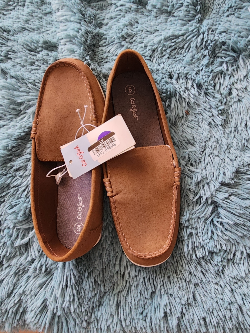 Cat & Jack Tan Suede Moccasin Loafers